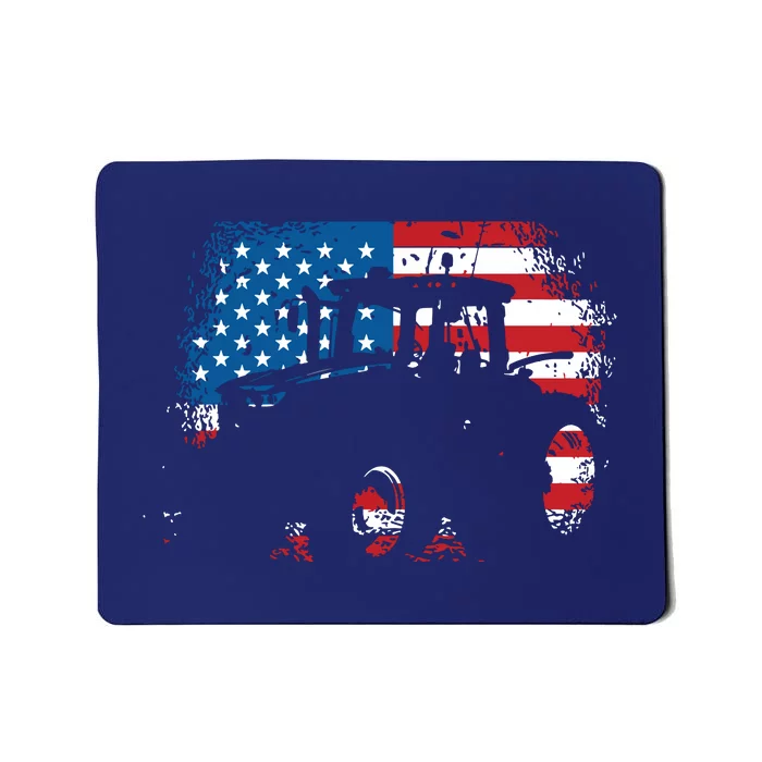 Tractor USA Flag Design For Patriotic Farmer Mousepad