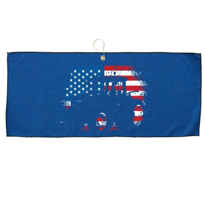 Tractor USA Flag Design For Patriotic Farmer Large Microfiber Waffle Golf Towel