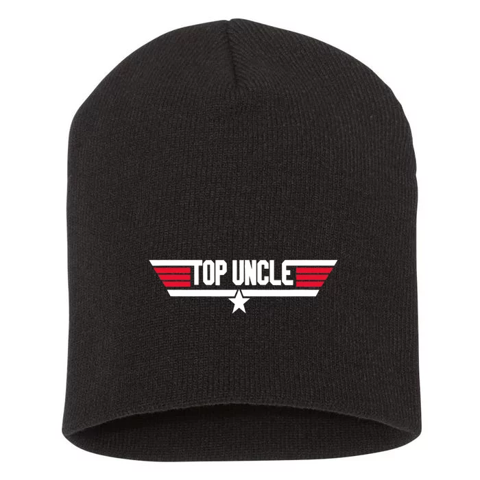 Top Uncle Funny Uncle 80s Father's Day Gift Short Acrylic Beanie