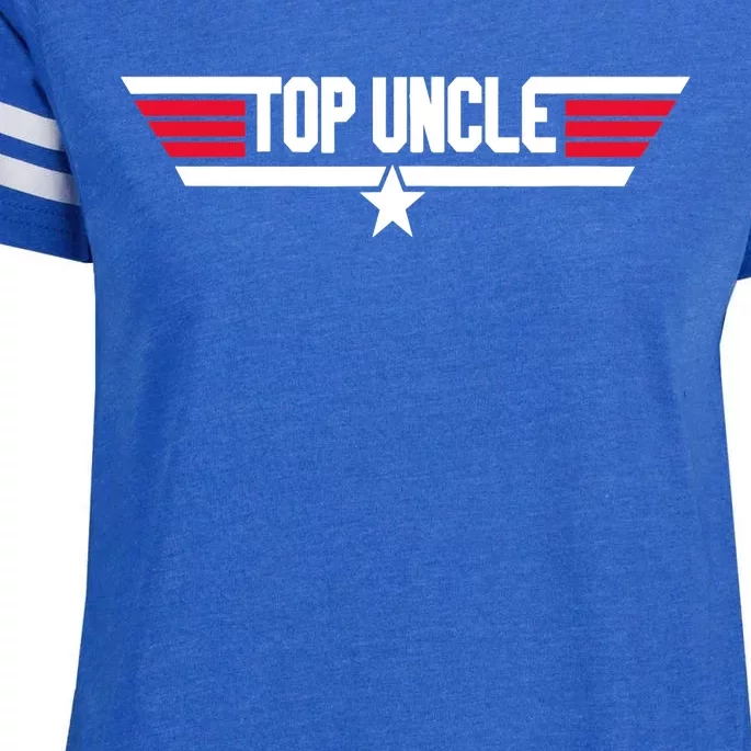 Top Uncle Funny Uncle 80s Father's Day Gift Enza Ladies Jersey Football T-Shirt