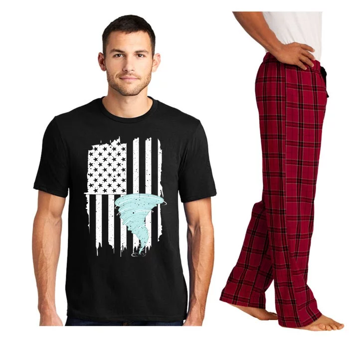 Tornado Us Flag Hurricane Storm Tornado Chaser Pajama Set