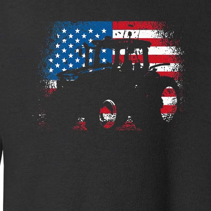 Tractor USA Flag Design For Patriotic Farmer Toddler Sweatshirt