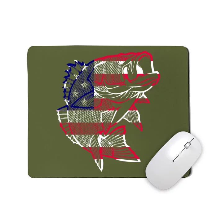 Transparent USA Fish Flag Mousepad