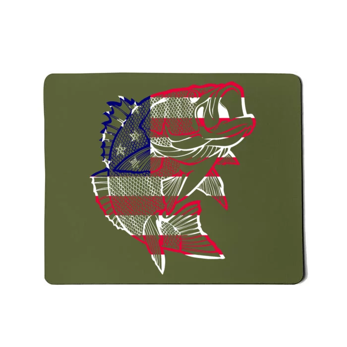 Transparent USA Fish Flag Mousepad