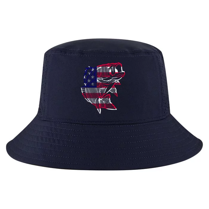 Transparent USA Fish Flag Cool Comfort Performance Bucket Hat