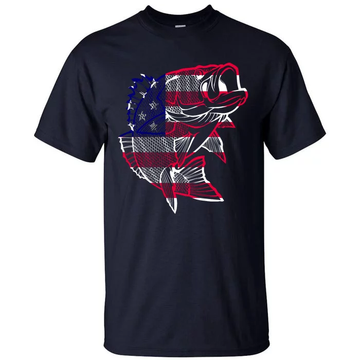 Transparent USA Fish Flag Tall T-Shirt