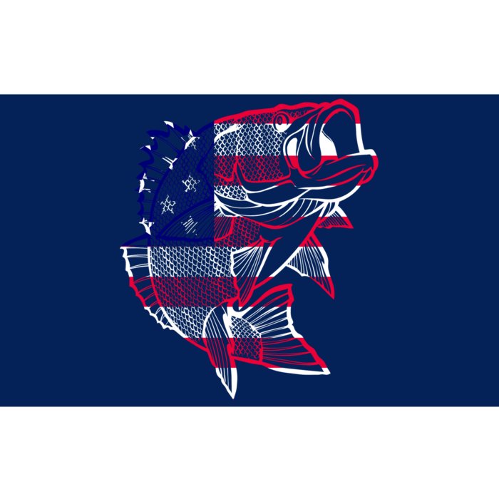 Transparent USA Fish Flag Bumper Sticker