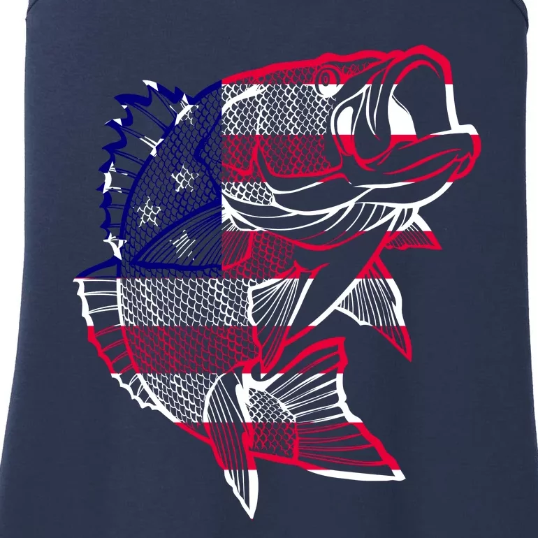 Transparent USA Fish Flag Ladies Essential Tank