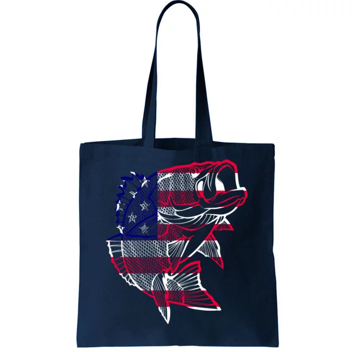 Transparent USA Fish Flag Tote Bag