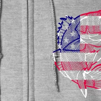 Transparent USA Fish Flag Full Zip Hoodie