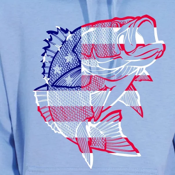 Transparent USA Fish Flag Unisex Surf Hoodie