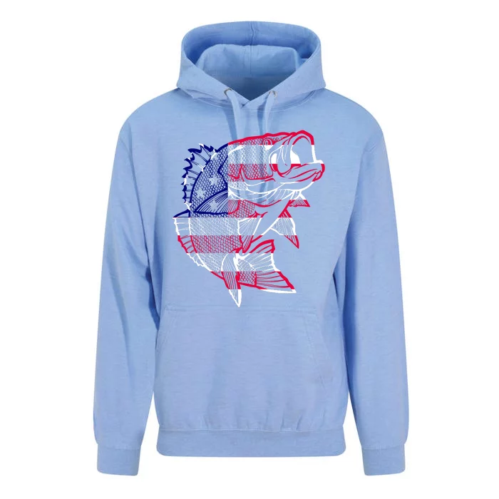 Transparent USA Fish Flag Unisex Surf Hoodie