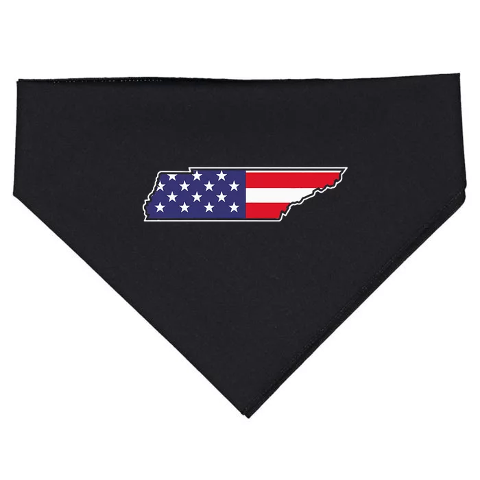 Tennessee USA Flag State Outline Patriotic American USA-Made Doggie Bandana