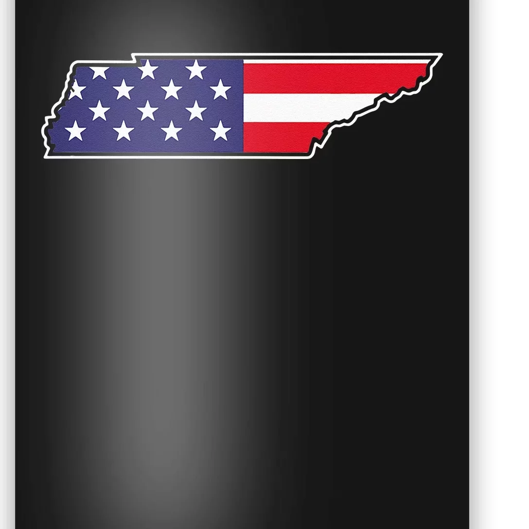 Tennessee USA Flag State Outline Patriotic American Poster