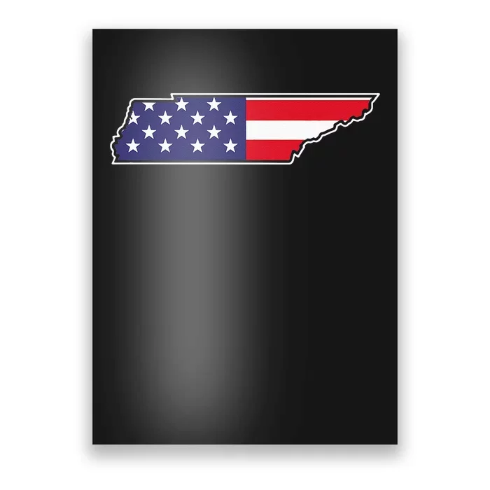 Tennessee USA Flag State Outline Patriotic American Poster