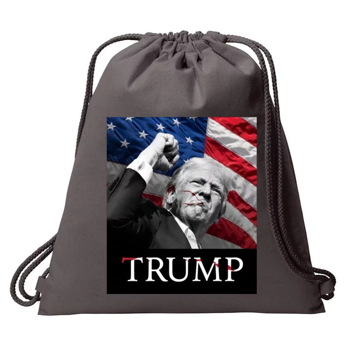 Trump Us Flag Donald Trump Election Rally Shooting 2024 Drawstring Bag