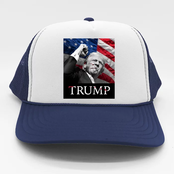 Trump Us Flag Donald Trump Election Rally Shooting 2024 Trucker Hat