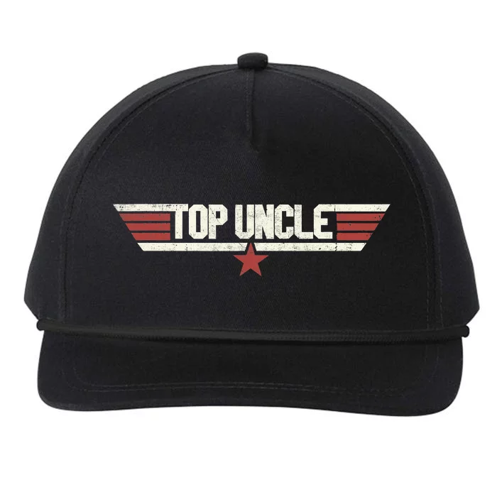 Top Uncle Funny Vintage 80's Uncle 80s 1980 Snapback Five-Panel Rope Hat