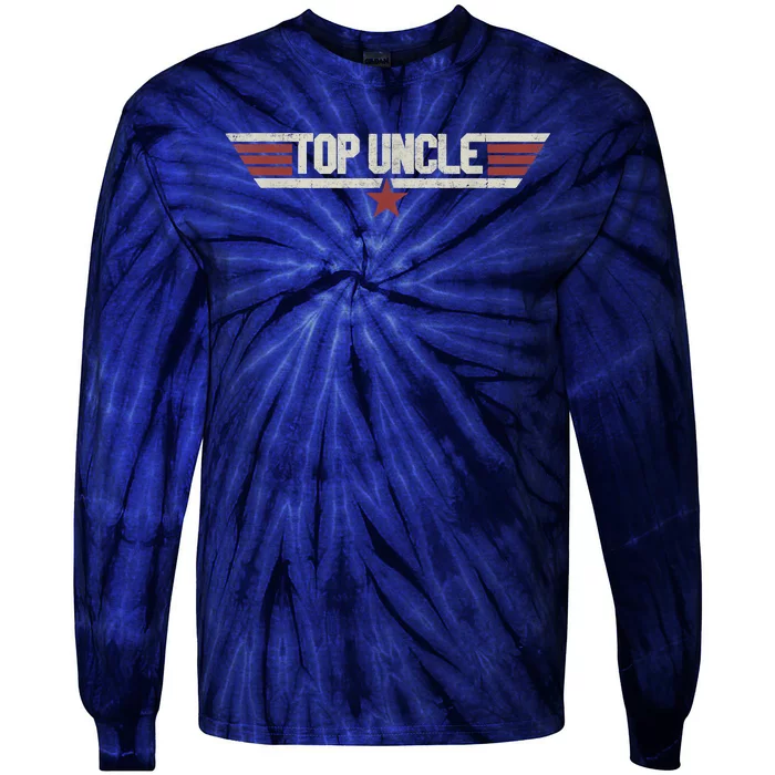 Top Uncle Funny Vintage 80's Gift Uncle 80s 1980 Tie-Dye Long Sleeve Shirt