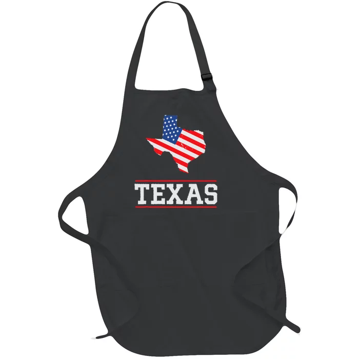 Texas US Flag - US State Texas Silhouette Texas Souvenir Full-Length Apron With Pocket