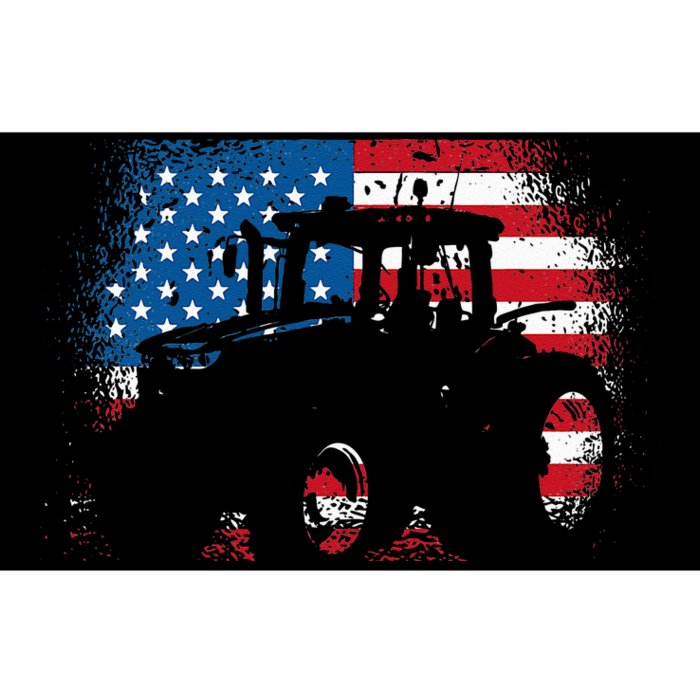 Tractor USA Flag Design For Patriotic Farmer Bumper Sticker