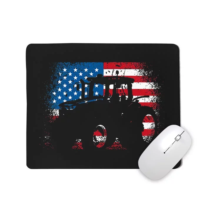 Tractor USA Flag Design For Patriotic Farmer Mousepad