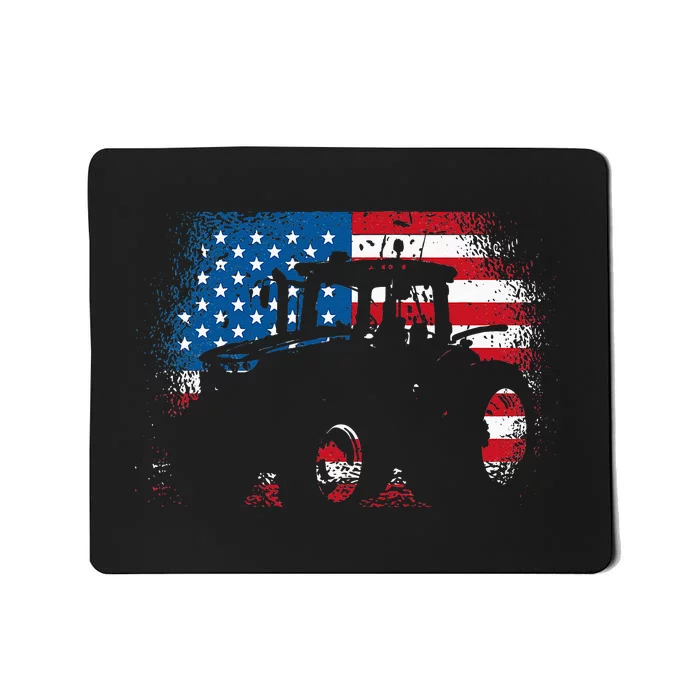 Tractor USA Flag Design For Patriotic Farmer Mousepad