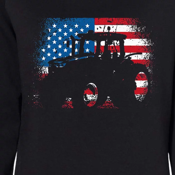 Tractor USA Flag Design For Patriotic Farmer Womens California Wash Sweatshirt