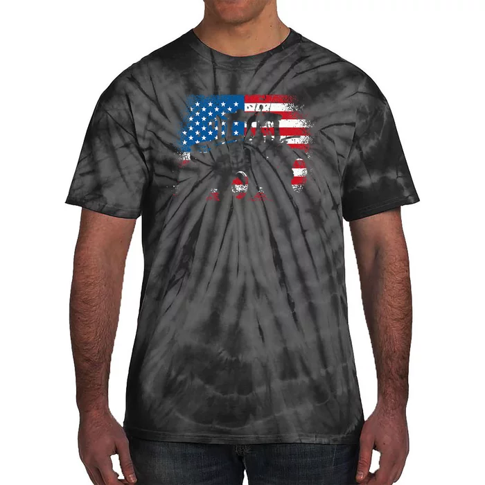 Tractor USA Flag Design For Patriotic Farmer Tie-Dye T-Shirt