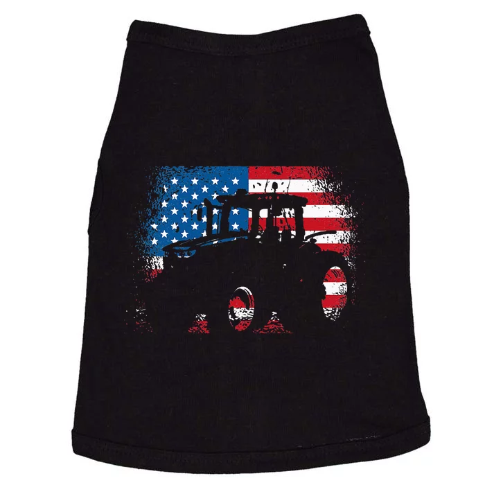 Tractor USA Flag design for Patriotic Farmer Doggie Tank