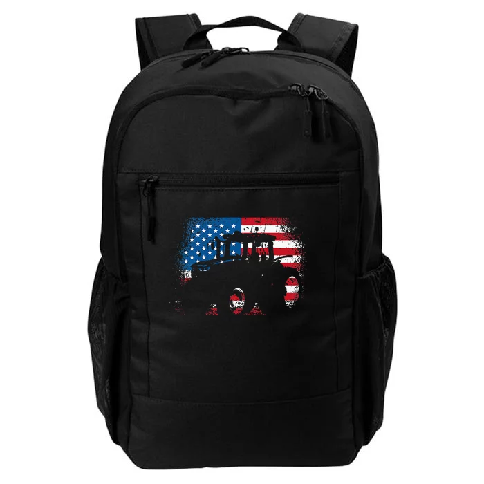 Tractor USA Flag design for Patriotic Farmer Daily Commute Backpack