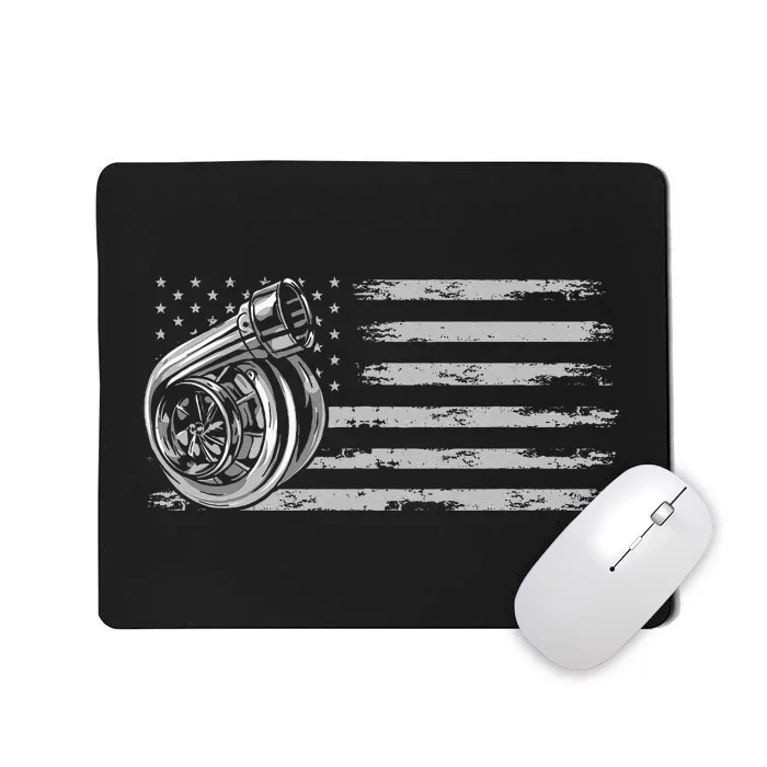 Turbo Us Flag Tuner Car Guy Car Enthusiast Racing Drifting Mousepad