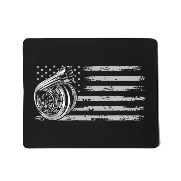 Turbo Us Flag Tuner Car Guy Car Enthusiast Racing Drifting Mousepad