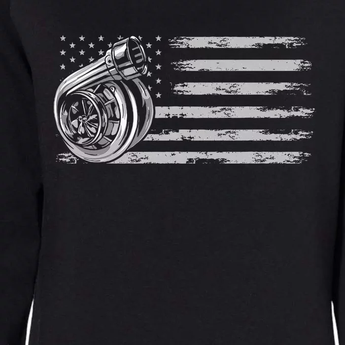 Turbo Us Flag Tuner Car Guy Car Enthusiast Racing Drifting Womens California Wash Sweatshirt