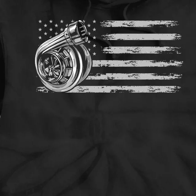 Turbo Us Flag Tuner Car Guy Car Enthusiast Racing Drifting Tie Dye Hoodie