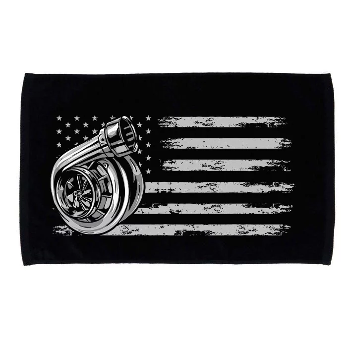 Turbo Us Flag Tuner Car Guy Car Enthusiast Racing Drifting Microfiber Hand Towel