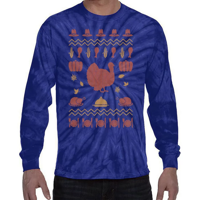 Thanksgiving Ugly Gift Tie-Dye Long Sleeve Shirt