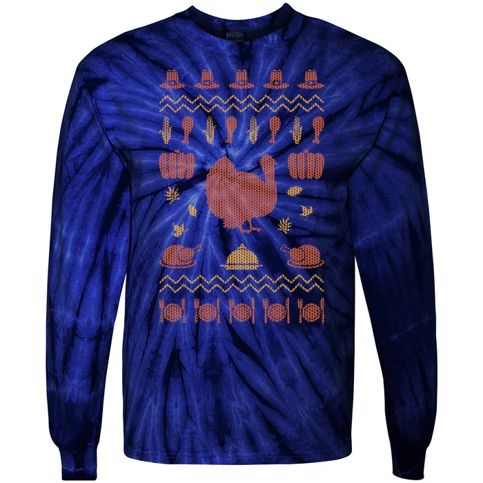 Thanksgiving Ugly Gift Tie-Dye Long Sleeve Shirt