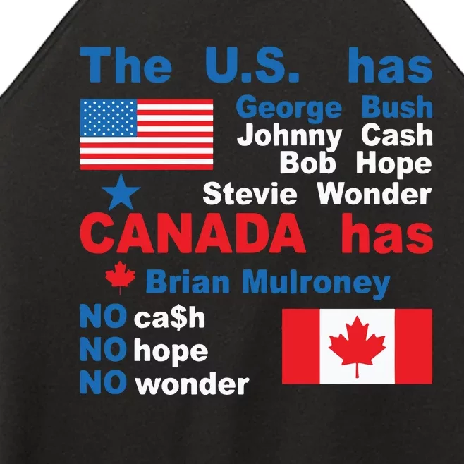 The Us Has George Bush Bob Hope Stevie Wonder Canada Has Brian Mulroney Women’s Perfect Tri Rocker Tank