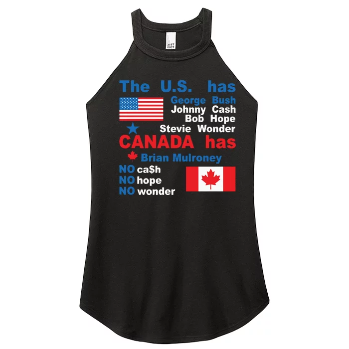 The Us Has George Bush Bob Hope Stevie Wonder Canada Has Brian Mulroney Women’s Perfect Tri Rocker Tank