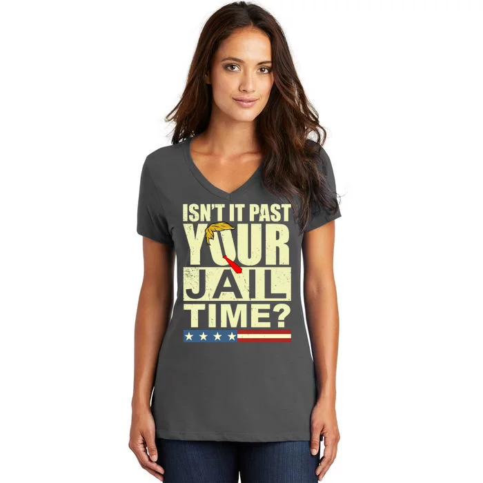 Trump Usa Isn’T It Past Your Jail Time Vintage Women's V-Neck T-Shirt