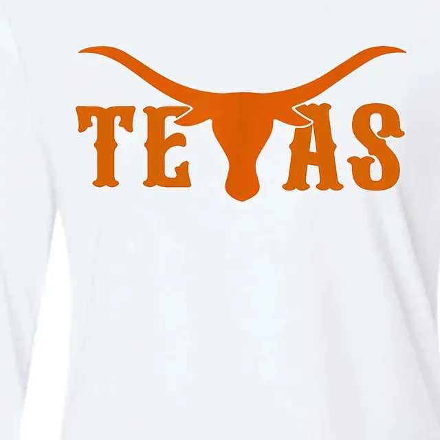 Texas Usa Longhorn Austin Pride Bull American Womens Cotton Relaxed Long Sleeve T-Shirt