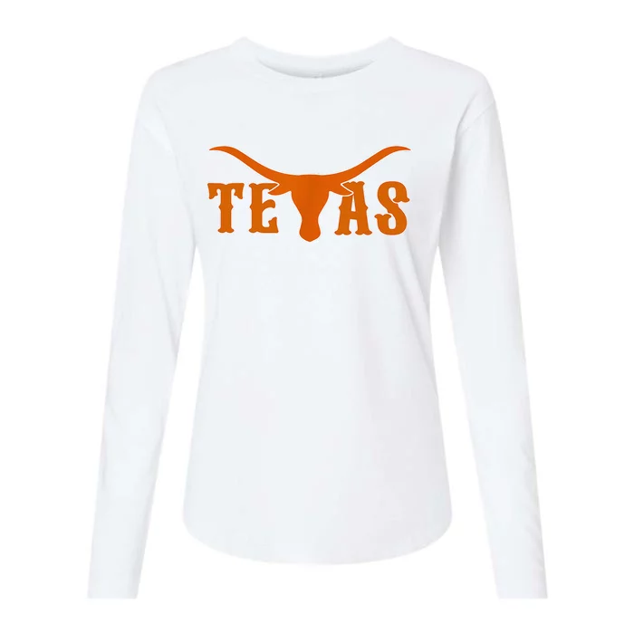 Texas Usa Longhorn Austin Pride Bull American Womens Cotton Relaxed Long Sleeve T-Shirt