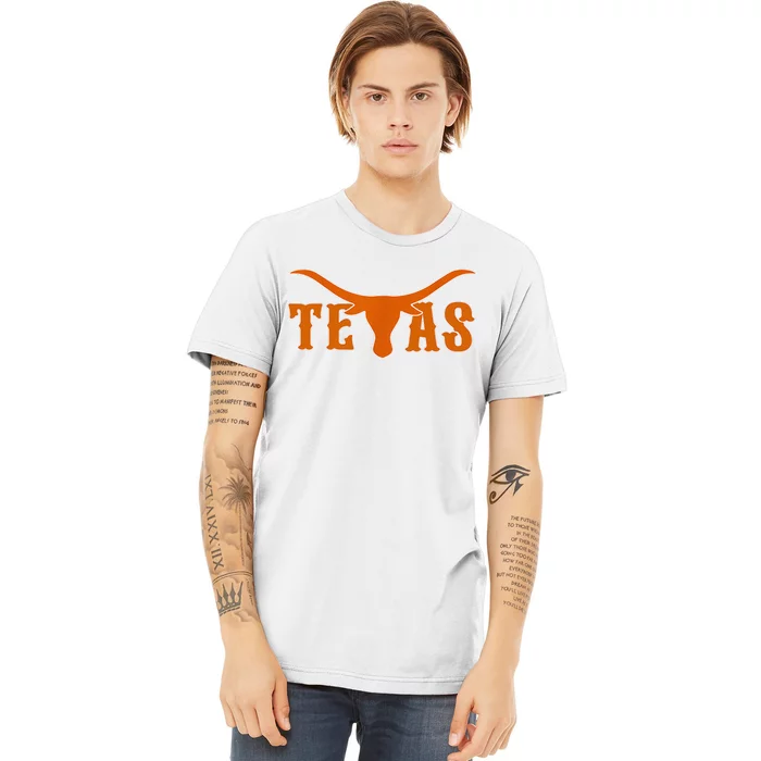 Texas Usa Longhorn Austin Pride Bull American Premium T-Shirt