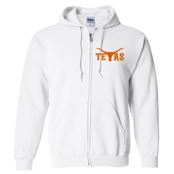 Texas Usa Longhorn Austin Pride Bull American Full Zip Hoodie