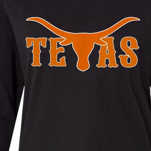 Texas Usa Longhorn Austin Pride Bull American Womens Cotton Relaxed Long Sleeve T-Shirt