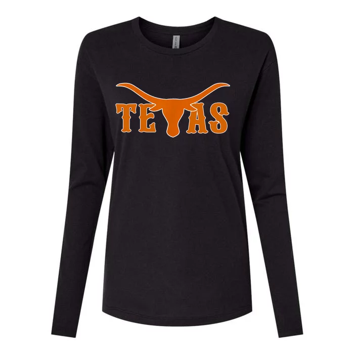 Texas Usa Longhorn Austin Pride Bull American Womens Cotton Relaxed Long Sleeve T-Shirt