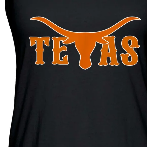 Texas Usa Longhorn Austin Pride Bull American Ladies Essential Flowy Tank