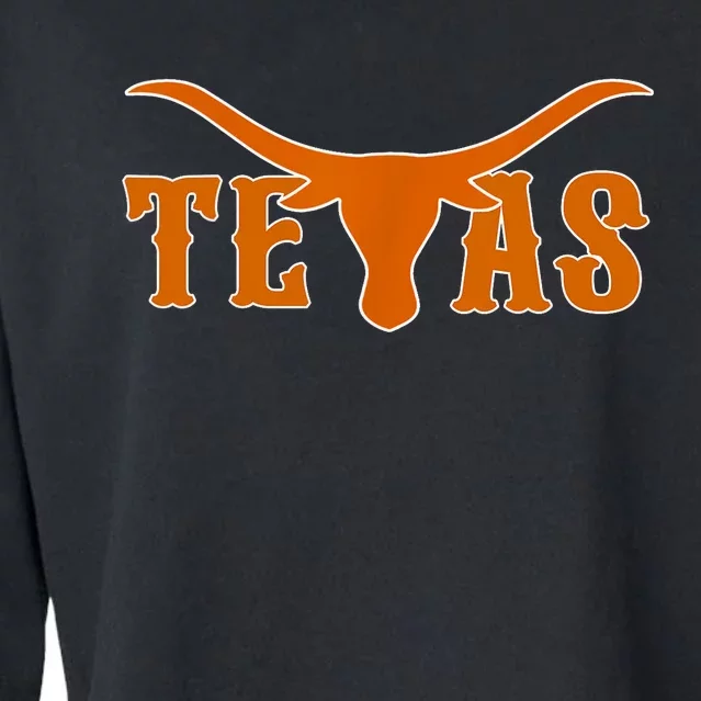 Texas Usa Longhorn Austin Pride Bull American Cropped Pullover Crew