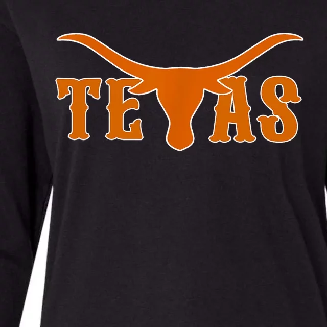 Texas Usa Longhorn Austin Pride Bull American Womens Cotton Relaxed Long Sleeve T-Shirt